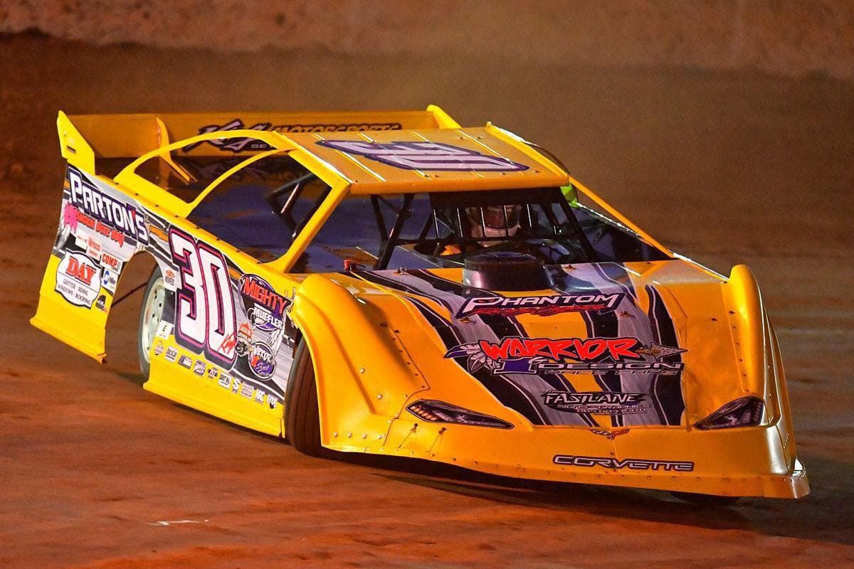 Yellow #30 with Phantom and Warrior Design livery under the lights
