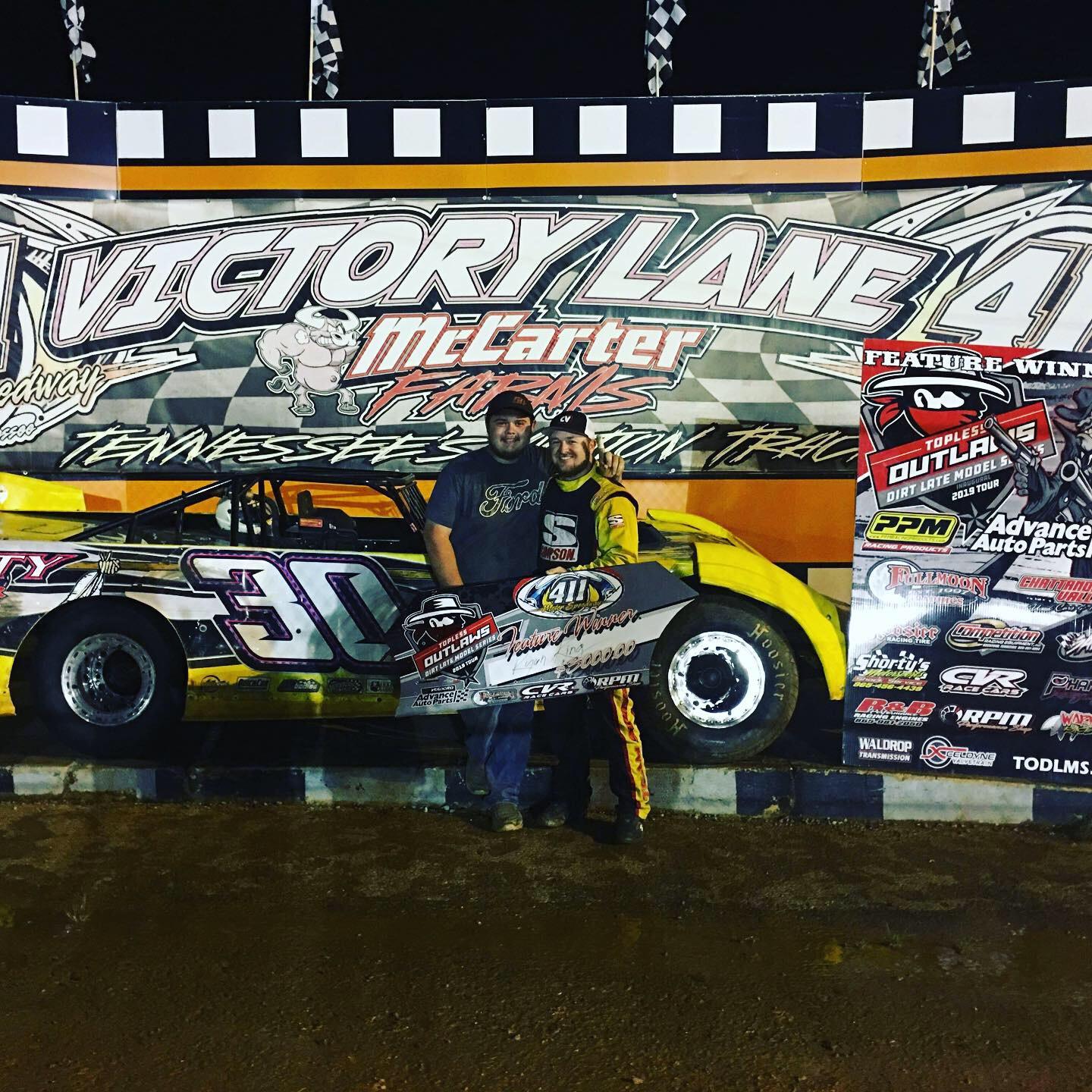 Ryan King in Victory Lane at McCarter's
